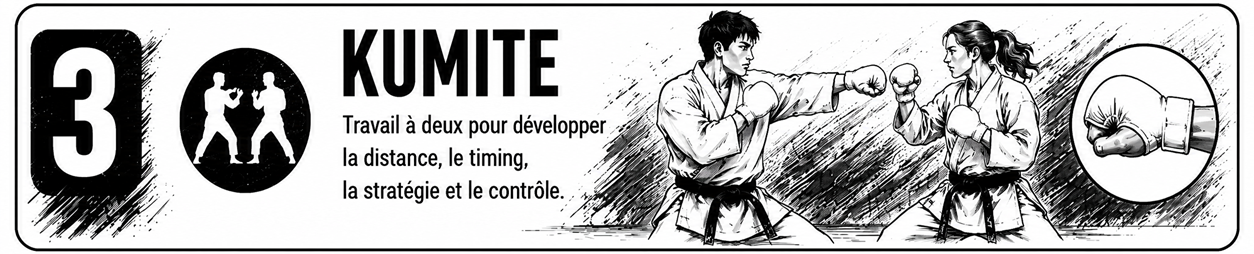 Kumite : travail à deux, distance, timing, stratégie et contrôle